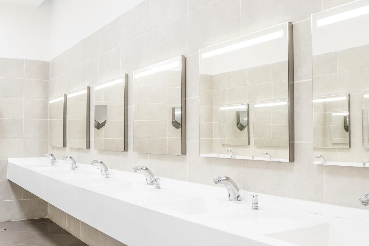 Gym cleaning services for locker rooms and restrooms.