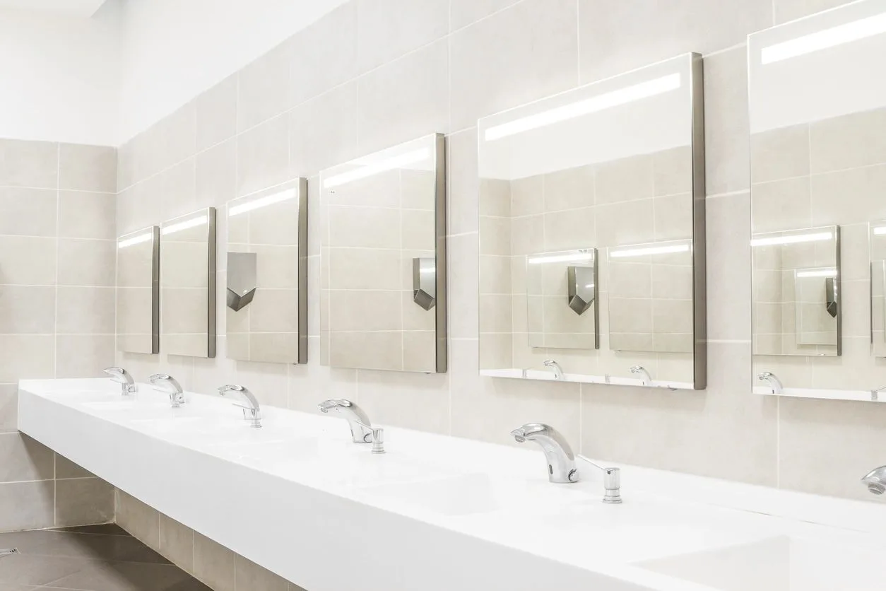 Gym cleaning services for locker rooms and restrooms.